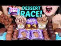 ASMR LEFTOVER DESSERT RACE! MINI CHOCOLATE MARSHMALLOWS, MOCHI, CAKE SLICES, MILKA MOUSSE, CANDY 먹방