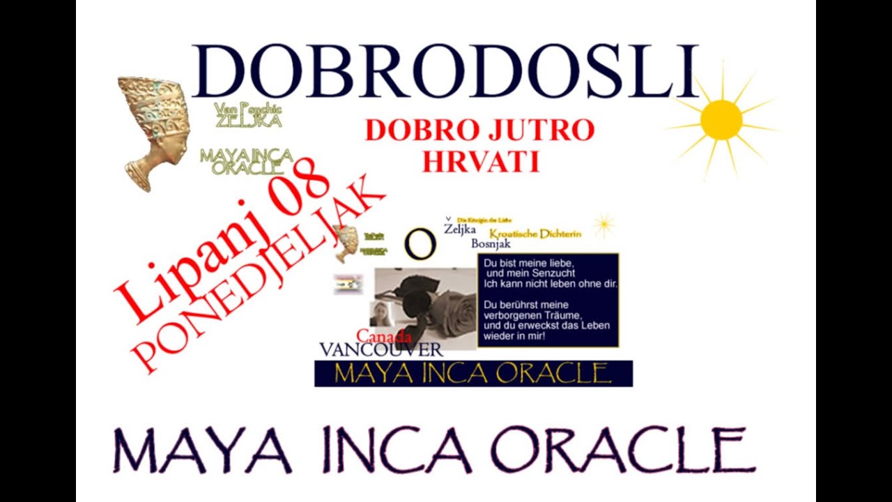 Inca Oracle 'DOBRO JUTRO HRVATI' Lipanj 08, 2020 MAYA INCA ORACLE -Zeljka Bosnjak ...