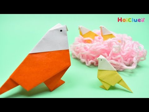 【真】ことりのおおきなあそびば Origami] How to fold a simple and cute bird [Audio