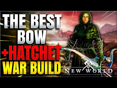 New World Bow Build + Anti - Healing Throwing Hatchet | Crazy AOE Damage War Setup (Gameplay)