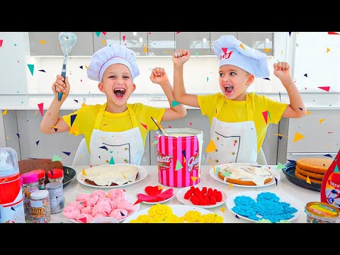 Vlad e Niki Cucinano e giocano con la mamma - Storie divertenti per bambini