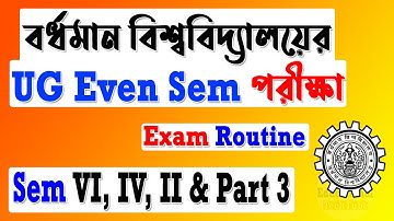 Burdwan University UG Even Sem Exam | BU Semester 6th 4th 2nd Online Exam  Routine | BU Exam News