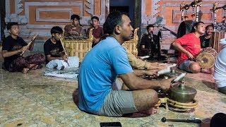 Playing temple music, Bali