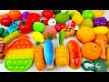 Satisfying Video | Cutting Wooden Fruit and Vegetables ASMR | Mixing Avocado Banana Squishy