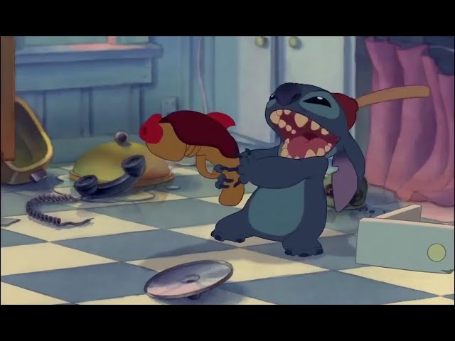 Stitch and Jumba Play Hot Potato With a Nearly-Exploded Gun 