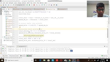 python practice  exercise on distance and  speed