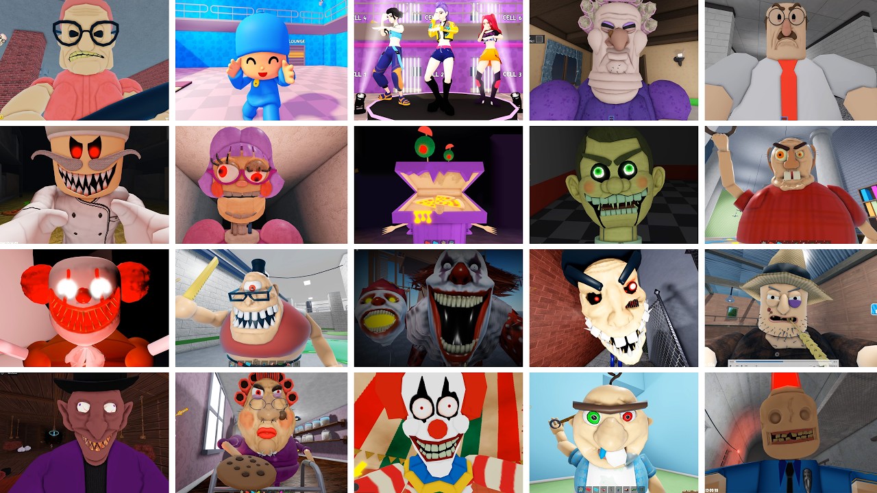 BARRA'S GRANNY,POCOYO PRISON,DEMON HUNTERS,GRUMPY GRAN! ,GREAT SCHOOL,ROBLOX JUMPSCARE'S