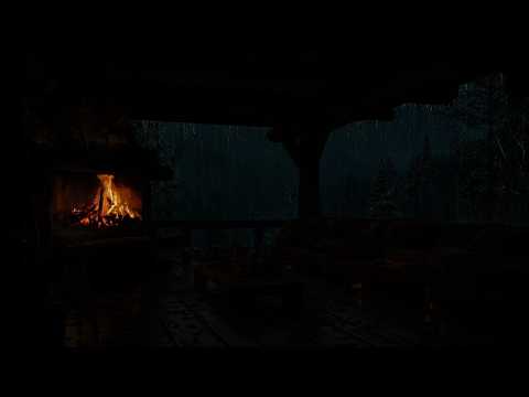 Fall Asleep Fast & Easy😴⛈️Rain Forest + Cozy Campfire Sounds | Perfect Thunderstorm for Calm Night