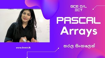 Pascal programming language වල Arrays සරල සිංහලෙන්  : Minuri Alaharuwan - GCE O/L