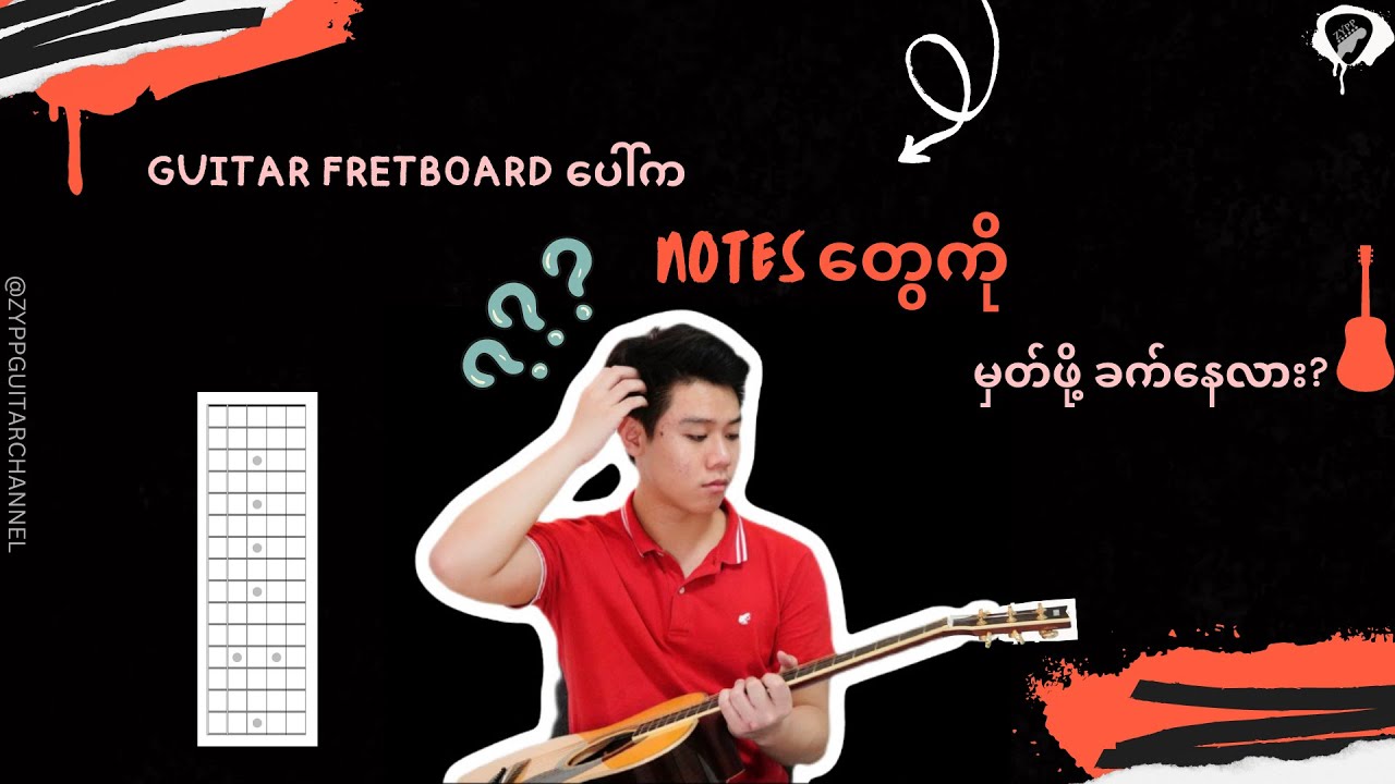 Guitar Fretboard ပေါ်က Notes တွေကို မှတ်ဖို့ ခက်နေလား?