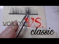 EYELASH EXTENSION VOLUME VS CLASSIC GLUE AND PLACEMENT TECHNIQUE*LASHES BY KINS