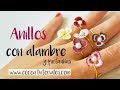 Cómo hacer anillos con alambre de aluminio ajustables con forma de flor viola/Pensamiento 🌸 🌺 #59