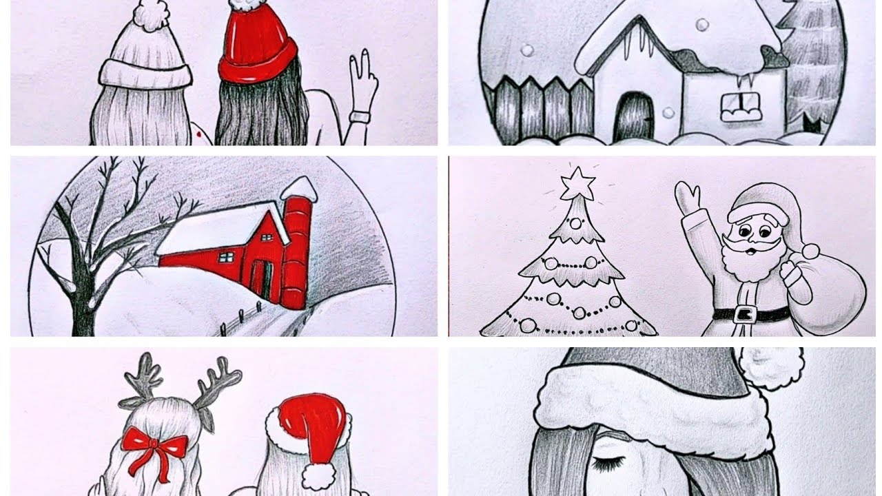 Dibujo A Lapiz De Navidad Pañuelo For Sale Con La Obra «Reno De