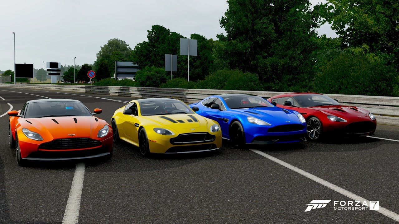 Forza 7 Drag race: Aston Martin Vanquish vs V12 Vantage S vs DB11 vs