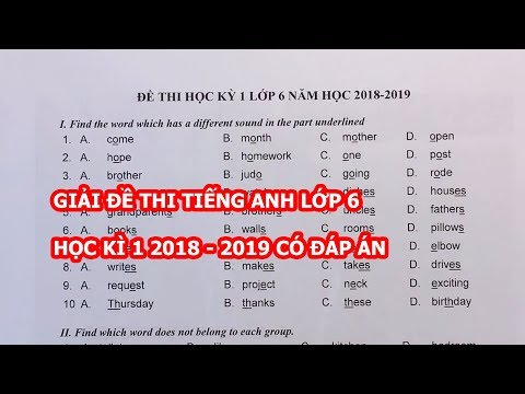 Video Giải đề thi tiếng anh lớp 6 học kì 1 2018 2019 có đáp... - YouTube