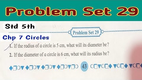 problem set 29 || std 5th - maths | chp 7 Circles Maharashtra State board