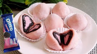ไดฟูกุ-โอริโอ้-สตรอเบอรี่ครีม อร่อย ทำง่าย l แม่มิ้ว l Daifuku OREO Strawberry Cream