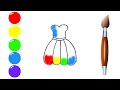 How to Draw dress | Dress Colouring Page | Learn to Draw | Step by Step Colouring Page