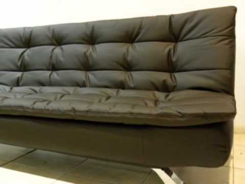 Sofa cama .futon de 2 plazas deltacolchones youtube Sofacamas cuero