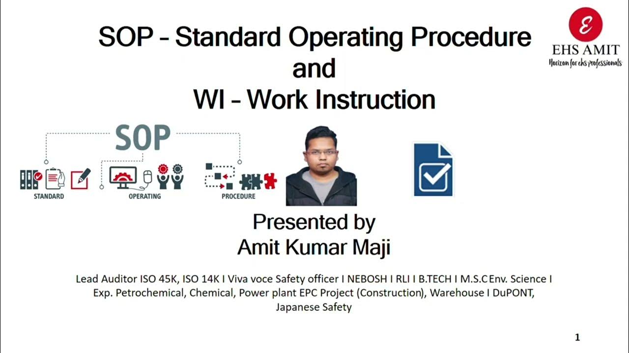SOP Standard Operating Procedure I WI Work Instruction in Hindi YouTube