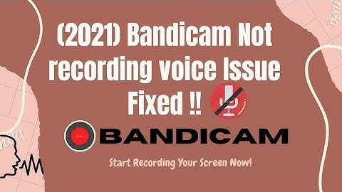 2021 Fix BandiCam Sound not recording problem | bandicam not recording Audio| Microphone not working