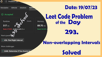 435 || Non-overlapping Intervals || C++ || Leetcode Daily Challenge