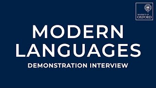 Modern Languages Demonstration Interview