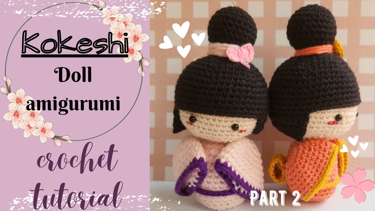 crochet kokeshi doll part 2