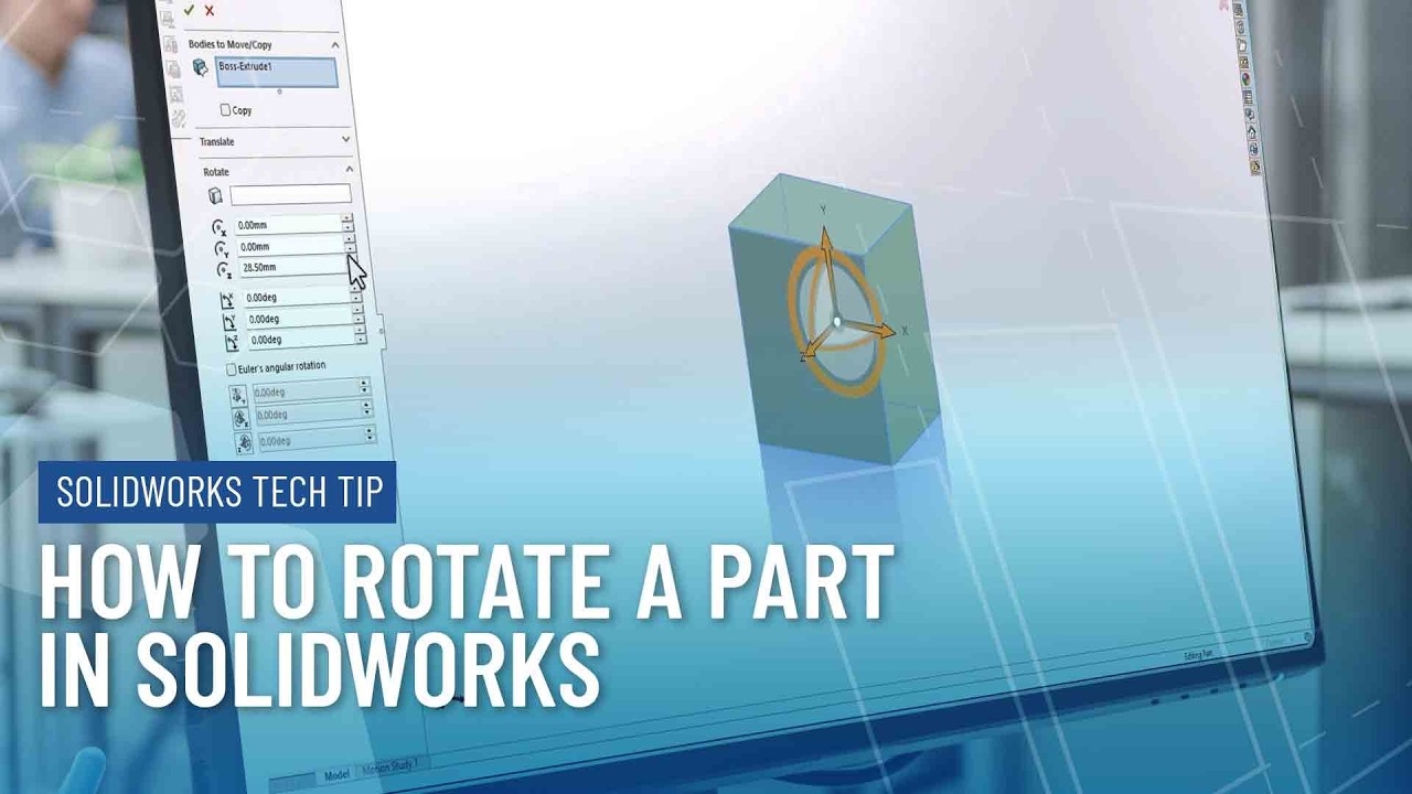 How to Rotate a Part in SOLIDWORKS - YouTube