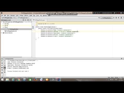 เขียนโปรแกรมแนะนำตัวตัวเองเป็นภาษาอังกฤษโดยใช้ escape sequence ด้วยโปรแกรม Intellij IDEA