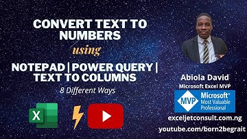 Convert Text to Numbers in Excel
