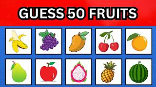 Guess the Fruit in 3 Seconds! 🍎🍌🍉 50 Fruits Quiz Challenge
