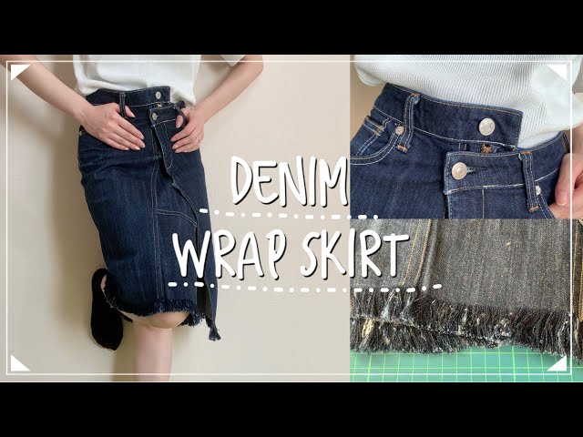 DIY DENIM REMAKE Fringe wrap skirt Vol.032 フリンジラップスカート