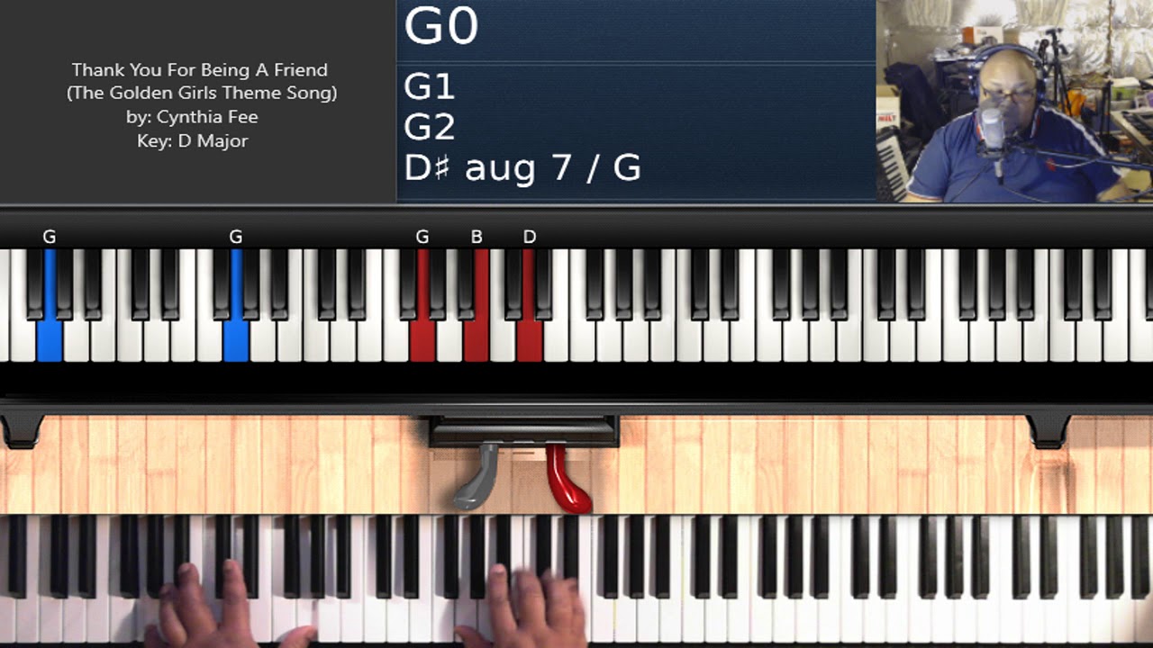 The Golden Girls Theme Song Thank You For Being A Friend Piano Tutorial Youtube
