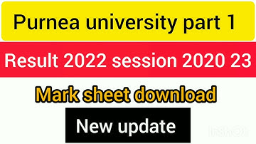 Purnea university part 1 result check session 2020 23 Mark sheet download kaise kren #@pup