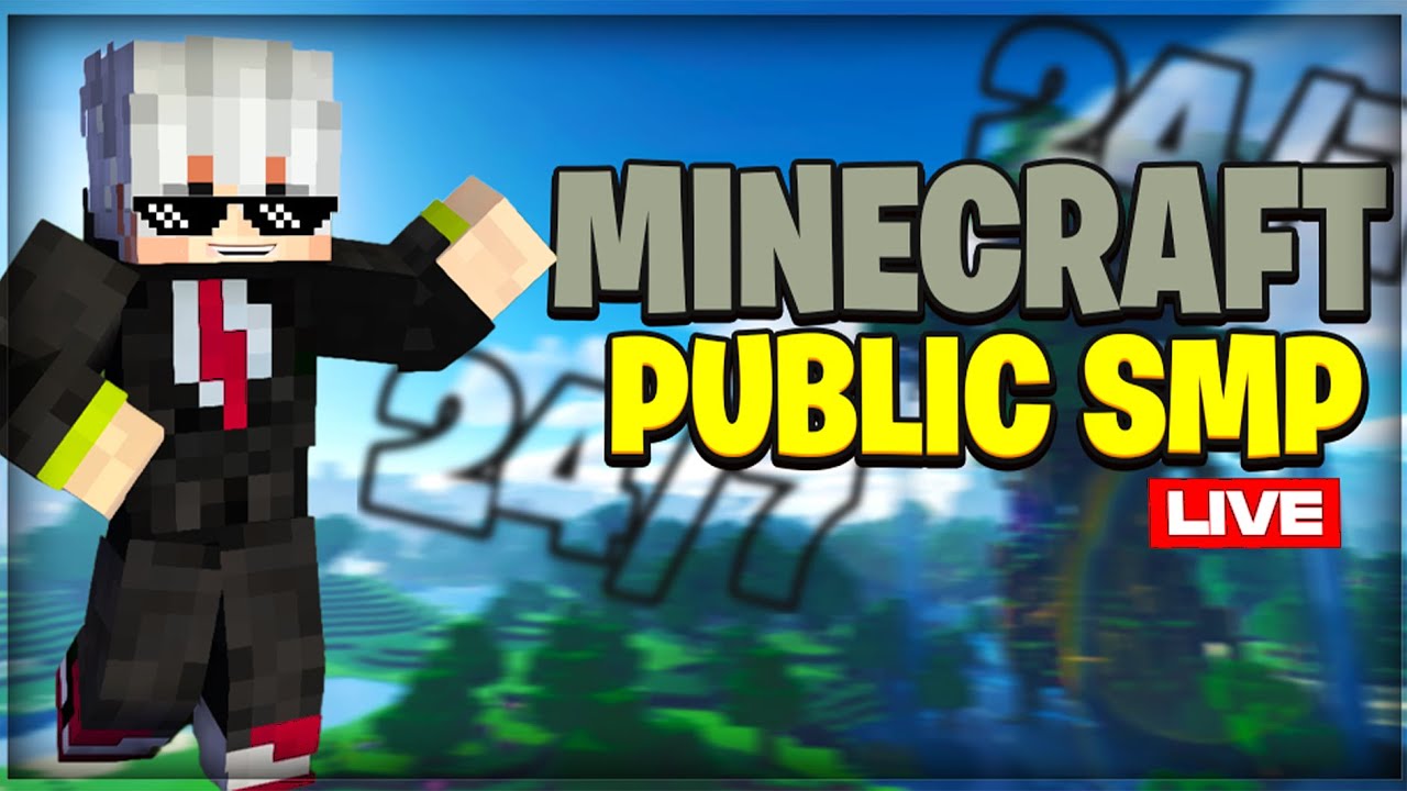 Minecraft Live 🔴 Public SMP | Java + Pe | FULL DAY | 24/7 server | # ...