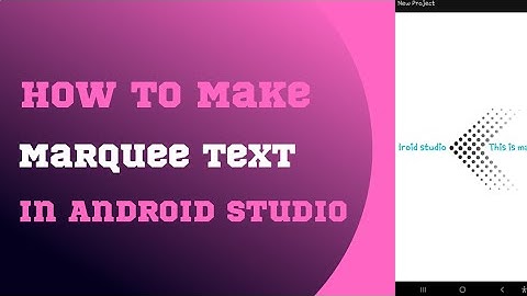 How To Make Marquee Text In Android studio  |Titu Soft |
