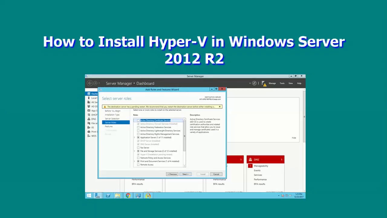 How to Install Hyper-V in Windows Server 2012 R2 - YouTube