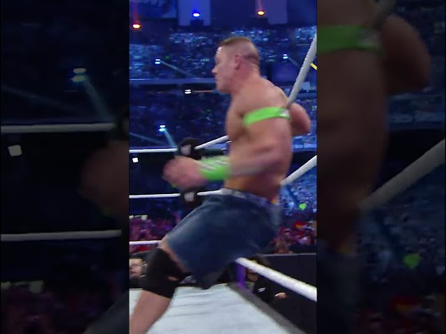 This WrestleMania moment probably still haunts John Cena's dreams. #Short class=