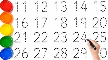 Laten we leren hoe we de getallen 1234 van 11 tot 30 kunnen schrijven, lezen en schilderen, gemak...