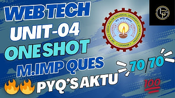 unit-04 Web technology aktu one shot 🔥🔥