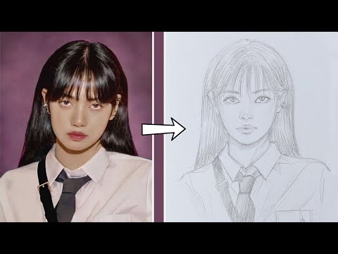 РИСУЮ ПОРТРЕТ LISA of BLACKPINK !! Очередные попытки нарисовать скетч в реализме....УДАЧНО ?!