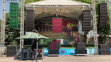 T.I Audio line array demo inside our company demo area