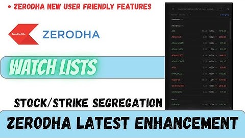 Zerodha New Watchlist Feature Explained | Latest Update 2025 | Kite Watchlist Tips & Tricks