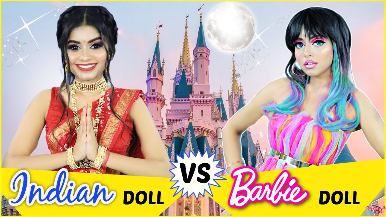 Beauty Battle   INDIAN Doll vs FOREIGNER Doll Makeup Challenge  Anaysa