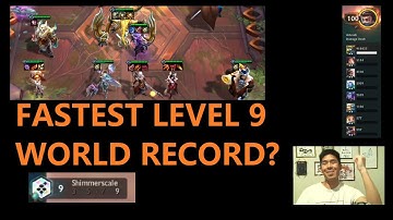 FASTEST LEVEL 9 WORLD RECORD? 9 SHIMMERSCALE 100 HP WIN | Teamfight Tactics Set 7 PBE