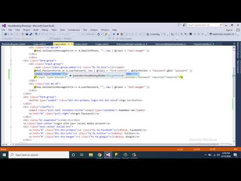 Show and Hide the password text in login page of asp net mvc