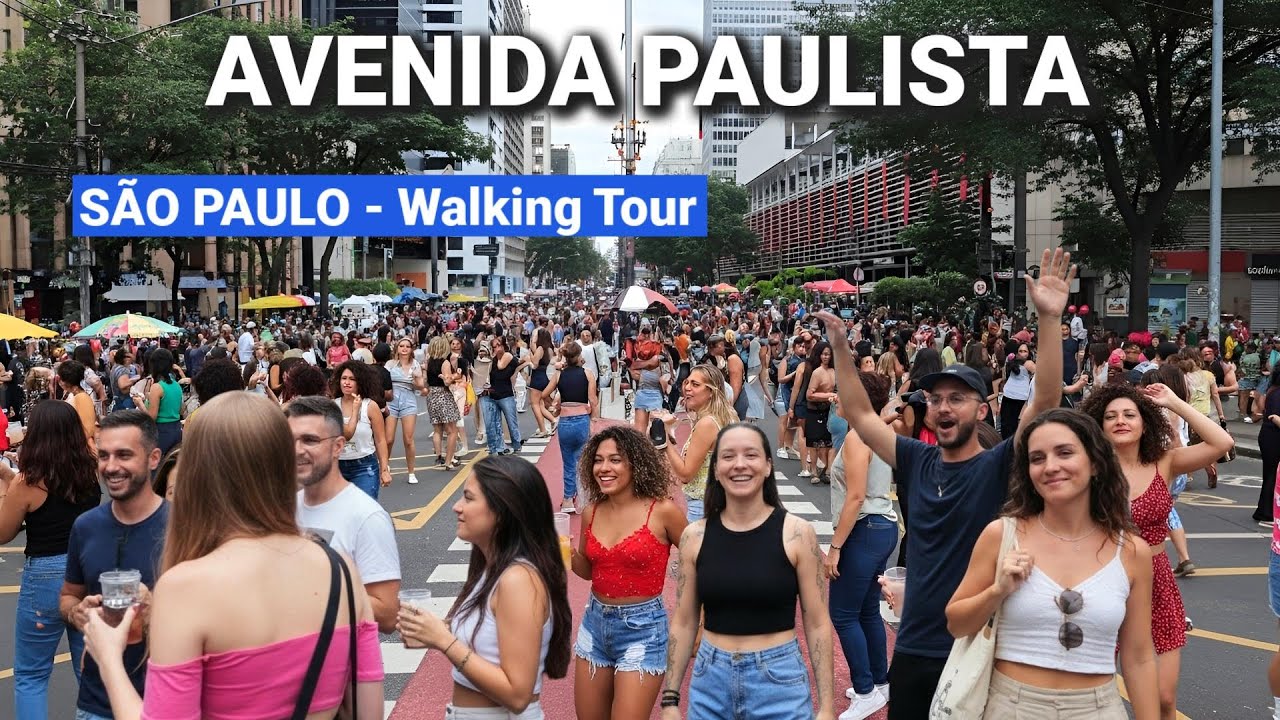 Проспект Паулиста переполнен! Воскресенье музыки, искусства и развлечений | Сан-Паулу, Бразилия