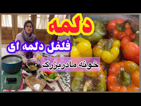 طرز تهیه دلمه فلفل دلمه ای خوشمزه در خونه مادربزرگ ، آموزش آشپزی ایرانی