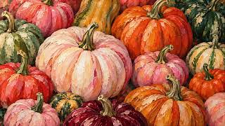 Colorful Pumpkins 4K TV Frame Art 🎃 Cozy Autumn Oil Painting